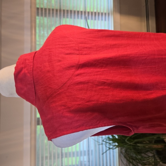 100% Linen Sleeveless Button Down Maxi Shirt Dress Pink Womens Size 8P - Picture 7 of 9